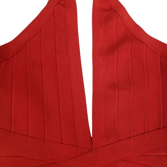Boohoo Womens XL Bandage Plunge Sunsuit in Red NEW - Picture 8 of 16